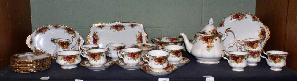 Lot 218 - A Royal Albert Old Country Roses pattern part tea service