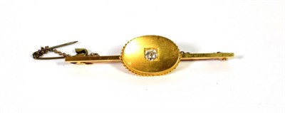 Lot 254 - A diamond set brooch, stamped '9ct', length 5.7cm