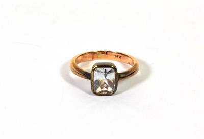 Lot 257 - A white sapphire ring, stamped 'SIL', finger size L1/2