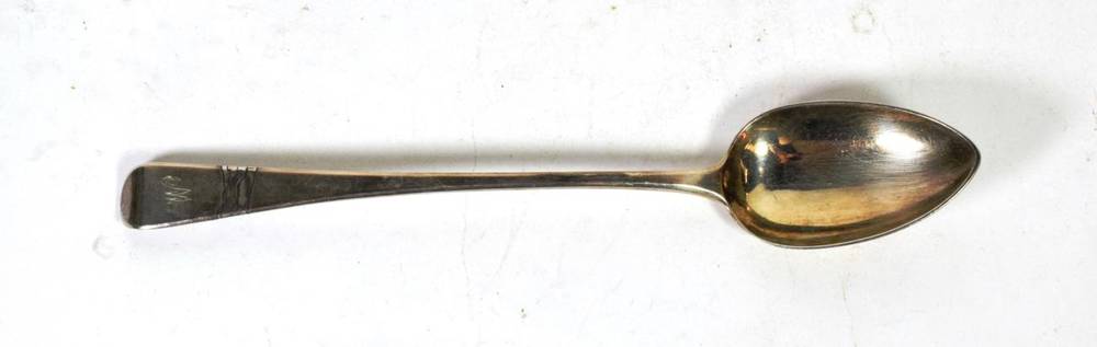 Lot 261 - A George III silver basting spoon, Thomas Wallis, London 1808, Old English pattern, engraved...