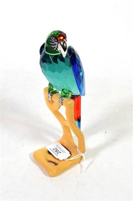 Lot 282 - A Swarovski Crystal Macaw, 685824 in chrome and green, original fitted box