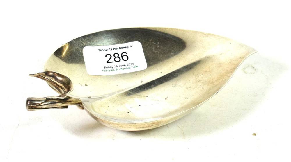 Lot 286 - Tiffany & Co, an American silver leaf form dish, shape 25053, 15cm long