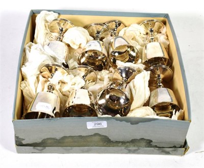 Lot 296 - A set of eight modern silver wine goblets, Barker Ellis Silver Co, Birmingham 1973, 36.2ozt