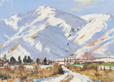 Lot 913 - Douglas Badcock (b.1922) New Zealand "Winter Snow on Crown Range, Wakatipu, South Island, New...