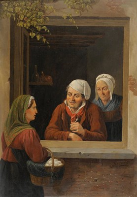 Lot 914 - Constantinus-Fidelio Coene (1780-1841) Flemish Two Ladies and a Gentleman beside a Window...