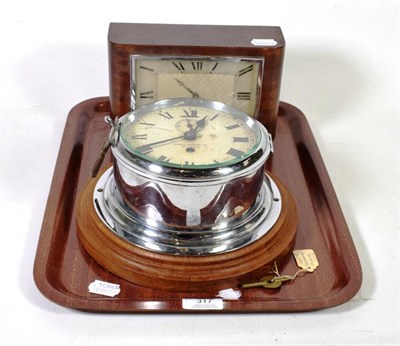 Lot 317 - James Morton Ltd Sunderland ships clock; a mantel timepiece; and a drop dial striking wall...