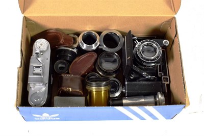 Lot 344 - A Zeiss Ikon Super Ikonta 530/16 with an Agifold; and a group of vintage and antique lenses to...