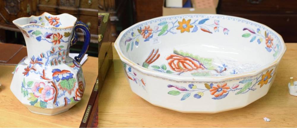 Lot 376 - A Masons Ironstone wash jug and bowl