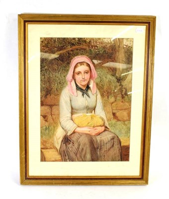 Lot 1001 - Charles Sillem Lidderdale, Portrait of a girl, three quarter length, watercolour, labelled verso