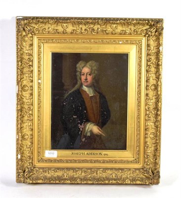 Lot 1010 - British School (18th century) Portrait of Joseph Addison, oil on copper, 31cm by 24.5cm