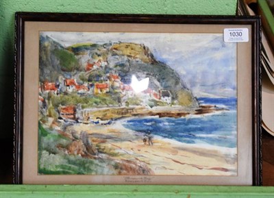 Lot 1030 - Rowland Henry Hill, ''Runswick Bay'', signed, watercolour, 22cm by 30cm