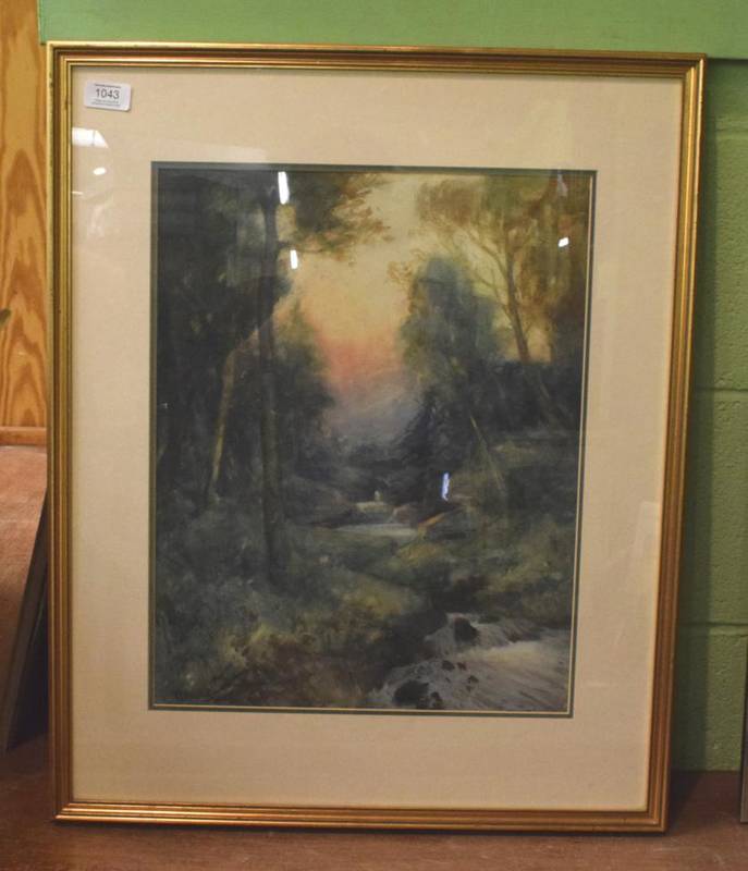Lot 1043 - Atrributed to David T Robertson, River landscape, signed and dated 89, watercolour, 45cm by 35.5cm