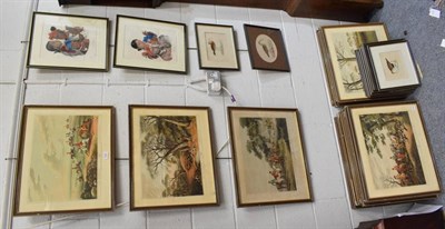 Lot 1056 - A set of fifteen sporting prints; two American interest prints; and a set of nine bird prints