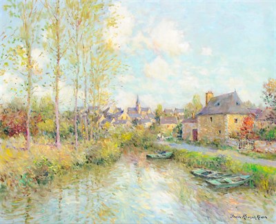 Lot 929 - Jean Kevorkian (b.1933) French "Le Village pres de la Rivière" Signed, inscribed verso, oil on...