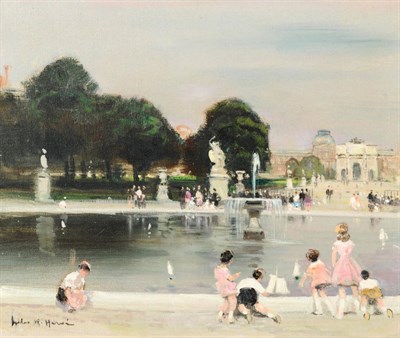 Lot 930 - Jules R. Herve (1887-1981) French Children sailing Toy Boats at the Jardin des Tuileries...