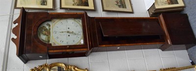 Lot 1157 - ~ A mahogany eight day longcase clock, arch painted dial signed Jno Heron, Greenock, early 19th...