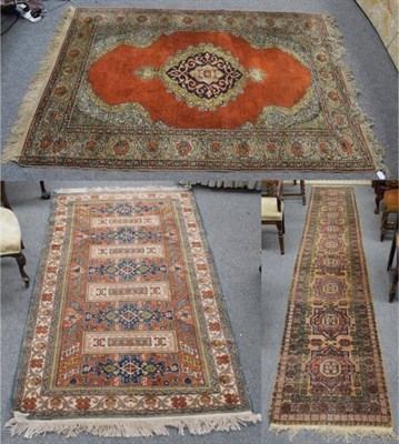 Lot 1186 - A Kayseri rug, the terracotta field with central medallion framed by spandrels and floral...