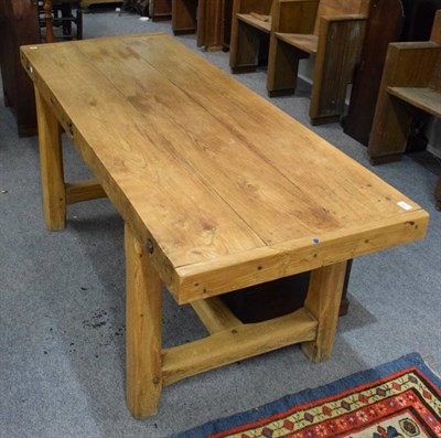 Lot 1193 - A rustic heavy three plank table