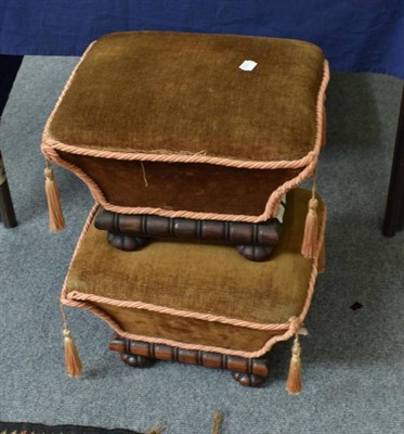 Lot 1195 - A pair of Regency rosewood framed footstools