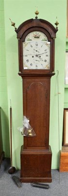 Lot 1196 - An oak eight day longcase clock, painted arch dial signed Wm Alexander, Aberdeen, circa 1800,...