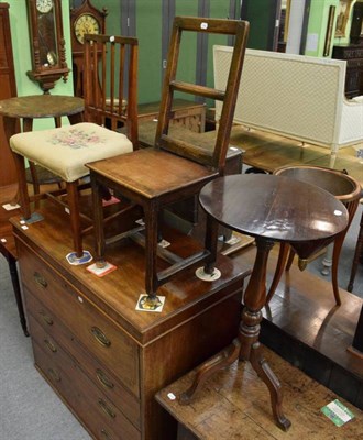 Lot 1220 - A correction stool and chair; and a 19th century tripod table