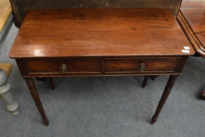 Lot 1231 - A 19th century mahogany side table fitted two drawers