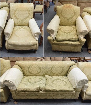 Lot 1257 - A three piece suite comprising a sofa and two chairs