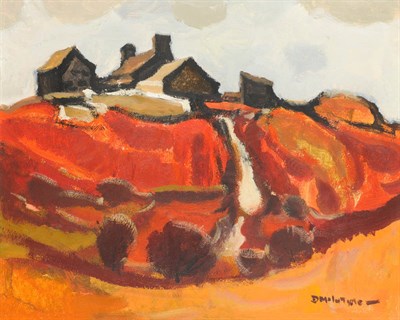 Lot 951 - Donald McIntyre RCA (1923-2009) Hillside Farm Signed, oil on board, 51cm by 63.5cm