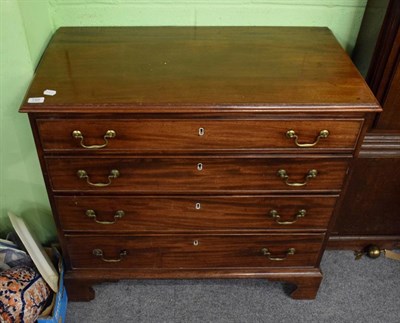 Lot 1305 - George III mahogany four height chest of drawers