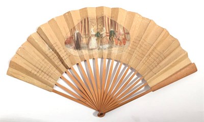 Lot 2019 - Figaro: A French Revolutionary Period Fan, entitled ''Reconnaissance de Figaro'' a hand...