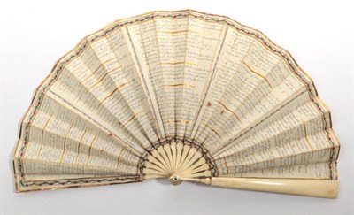Lot 2027 - England Since The Conquest: A Printed Fan, the double paper leaf published by J.Cock and...