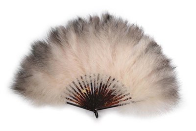 Lot 2060 - An Elegant Circa 1900 Blue/Pink Shaded Ostrich Feather Fan, the two guards and three gorge...