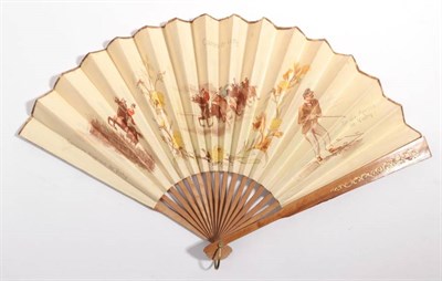 Lot 2065 - Country Sporting Pursuits: A French Paper Fan, relating to the Cercle International de Vichy,...