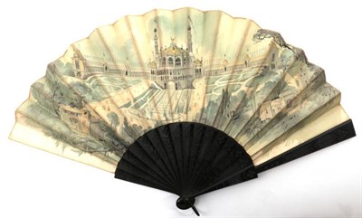 Lot 2074 - A Fan Produced in Conjunction with The 1889 Universal Exhibition In Paris, the monture of...