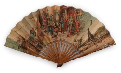 Lot 2077 - Christopher Columbus: A Large Fan, dated 1892, issued to commemorate the 400th anniversary of...