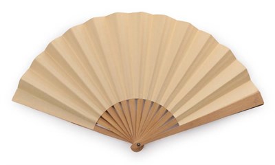Lot 2078 - The Cat on a Hot Tin Roof: An Early 20th Century Paper Fan mounted on simple pale wooden...