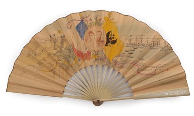 Lot 2081 - The Romanovs In Paris 1896: A Large Fan Dated October 1896 in the scrolling yellow ribbon to...