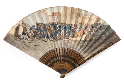 Lot 2082 - El Dos de Mayo 1808: A Rare and Unusual Fan, depicting the defence of Madrid by the citizens...