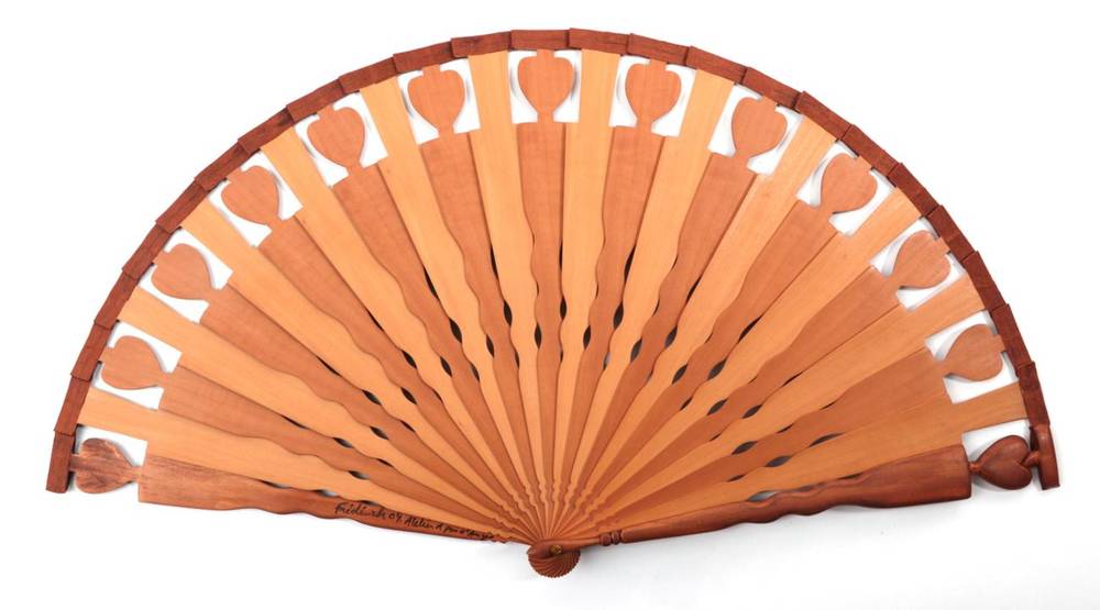 Lot 2095 - A Contemporary Wooden Brisé Fan, by the French Eventailliste Frederick Gay. Signed ''Frederick...