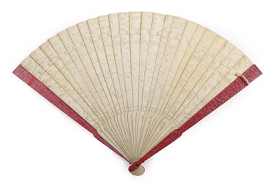 Lot 2182 - A Large and Unusual 18th Century Chinese Carved Ivory Brisé Fan, Qing Dynasty, the...