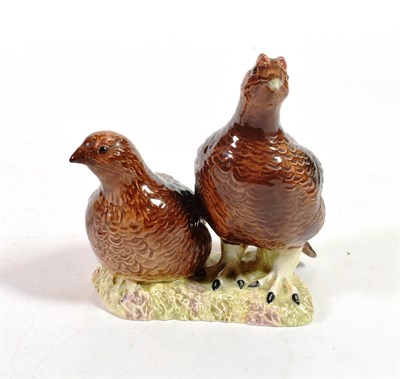 Lot 137 - Beswick Grouse (Pair), model No. 2063, red-brown gloss
