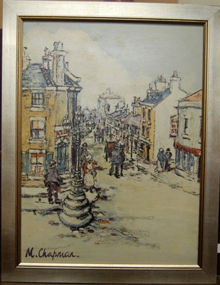 Lot 973 - Margaret Chapman (1940-2000) Darwen Street Scene Signed, mixed media, 61cm by 45.5cm