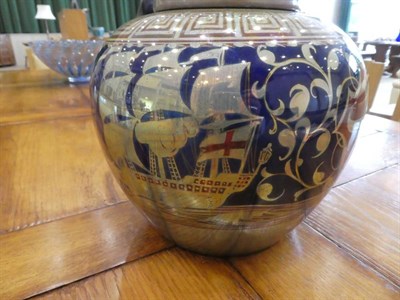 Lot 500 - A Large Pilkington's Lancastrian Ginger Jar and Cover, by William S Mycock, dated 1914, painted...