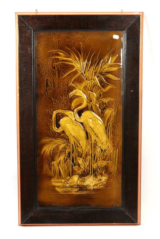 Lot 501 - A Large Burmantofts Faience Pottery Architectural Rectangular Tile Plaque, designed by Pierre...