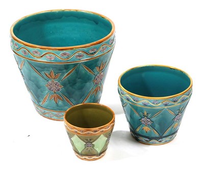Lot 509 - A Minton Secessionist Planter, circa 1900, tube lined with stylised flower heads and leaves...