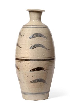 Lot 510 - Bernard Leach (British Hong Kong, 1897-1979): A St Ives Pottery Stoneware Leaping Salmon Vase,...