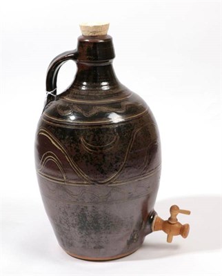 Lot 511 - Ray (Alfred Raymond) Finch (1914-2012): A Large Winchcombe Pottery Stoneware Cider Jar, iron...