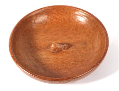 Lot 569 - Mouseman: A Robert Thompson of Kilburn English Oak Fruit Bowl, with carved mouse signature to...