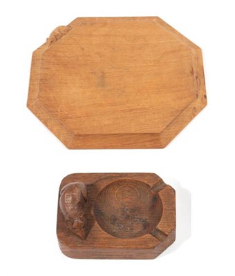 Lot 589 - Mouseman: A Robert Thompson of Kilburn English Oak Bread Board, with carved mouse signature,...