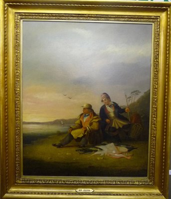 Lot 985 - Follower of William Shayer Snr (19th century) Fishermen with their Catch beside a Coastline...